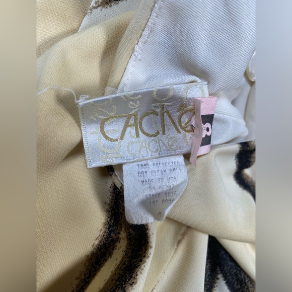 Women’s Cache Size 4 Made in USA Cream Tiger Stripe Halter top - Picture 10 of 13